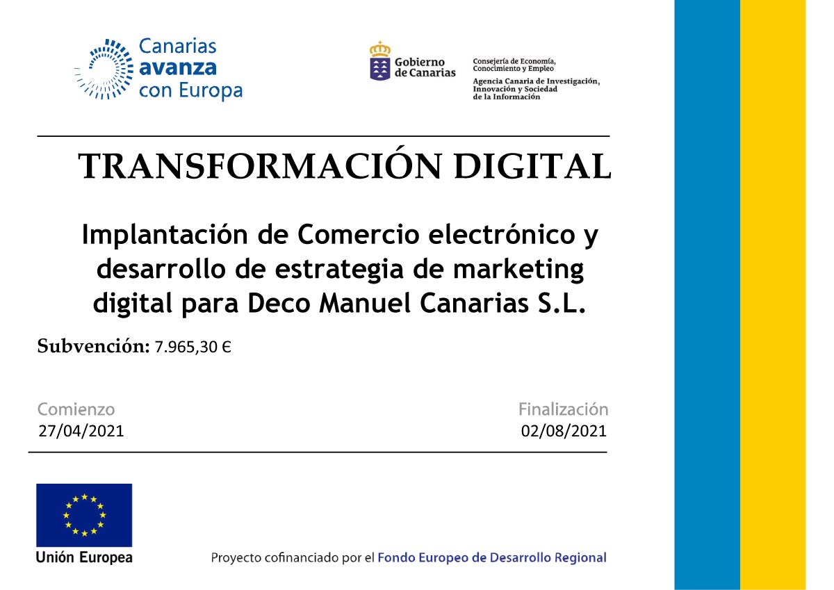 Bonos para la transformación digital. Decomanuel Canarias.
